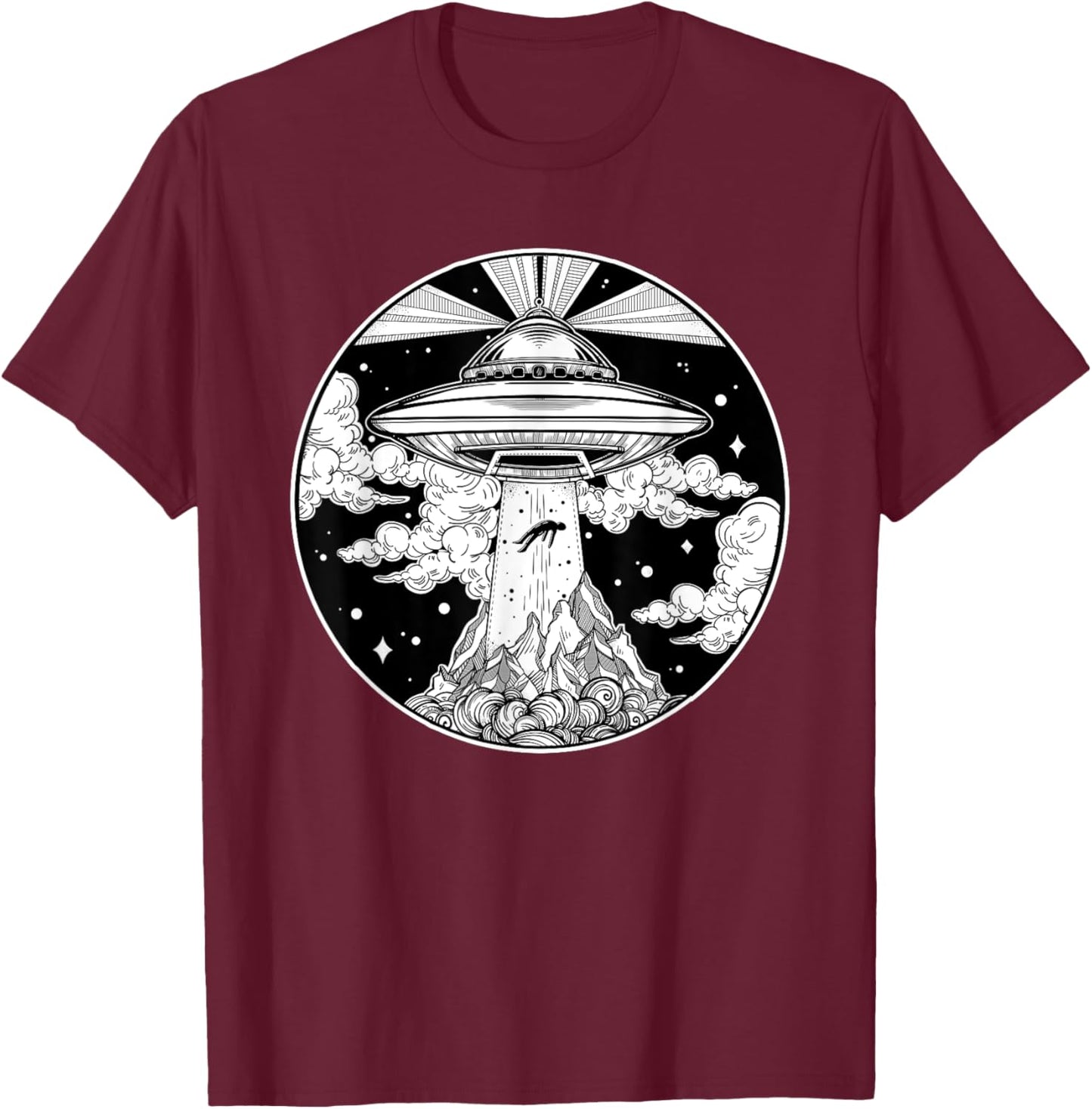 Alien Space Tattoo - UFO 51 Area Roswell Believe T-Shirt - T-Shirt | Maroon