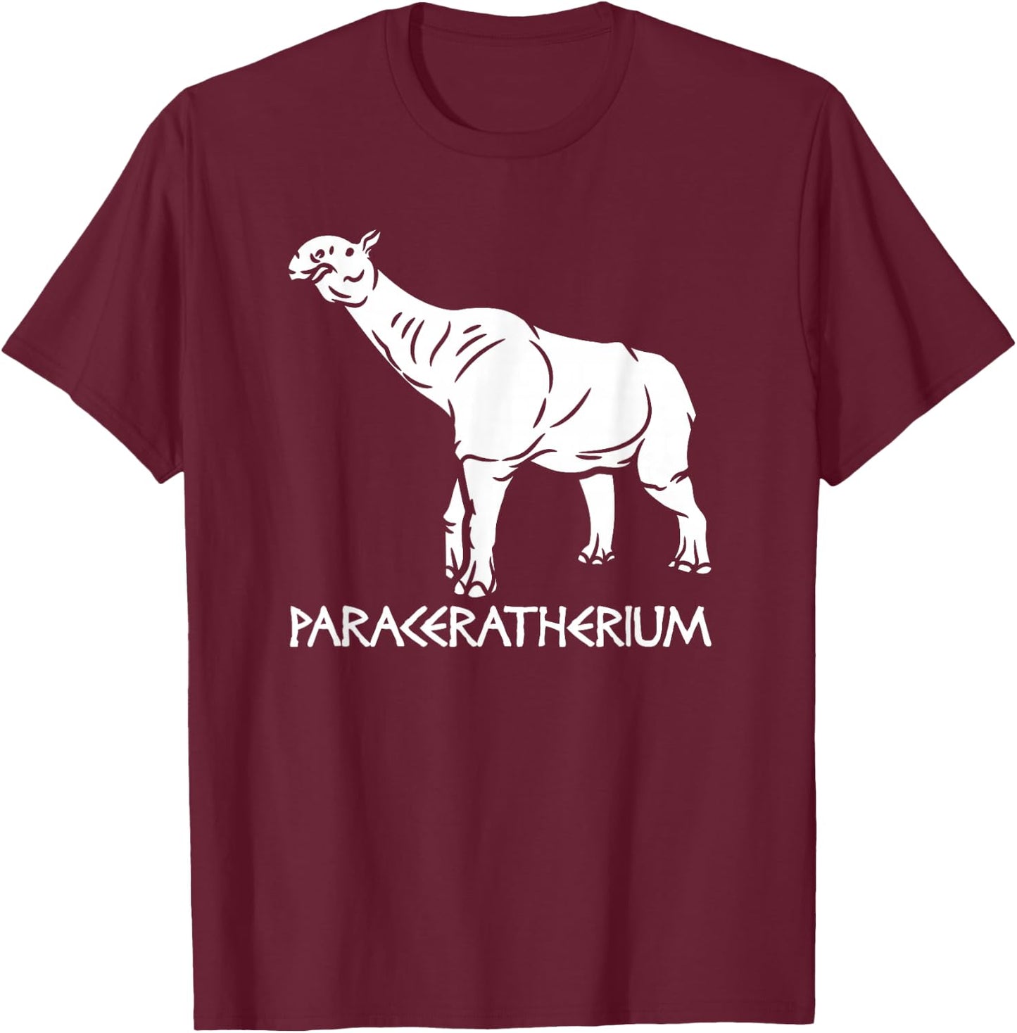 Paraceratherium - Extinct Animal Rhino Paleontology T-Shirt - T-Shirt | Maroon