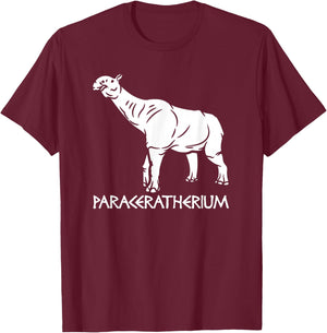 Paraceratherium - Extinct Animal Rhino Paleontology T-Shirt - T-Shirt | Maroon