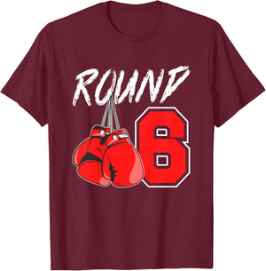 Kids 6th Birthday Boxing Boy 6 Year Old Boxer Bday Party T-Shirt - T-Shirt | Maroon