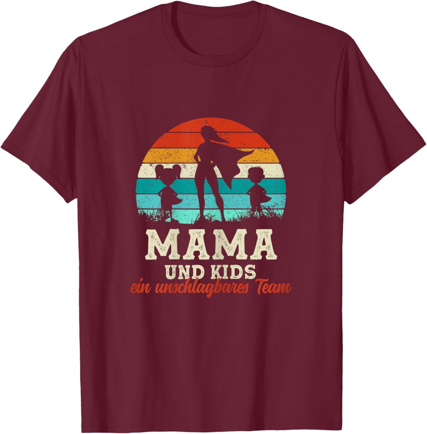 Team Mama Kids Kinder Superheld Muttertag Stolze Super Mama T-Shirt - T-Shirt | Maroon