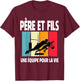 Père Et Fils Rugby Papa Rugbyman Vintage Fête Des Pères T-Shirt - T-Shirt | Maroon