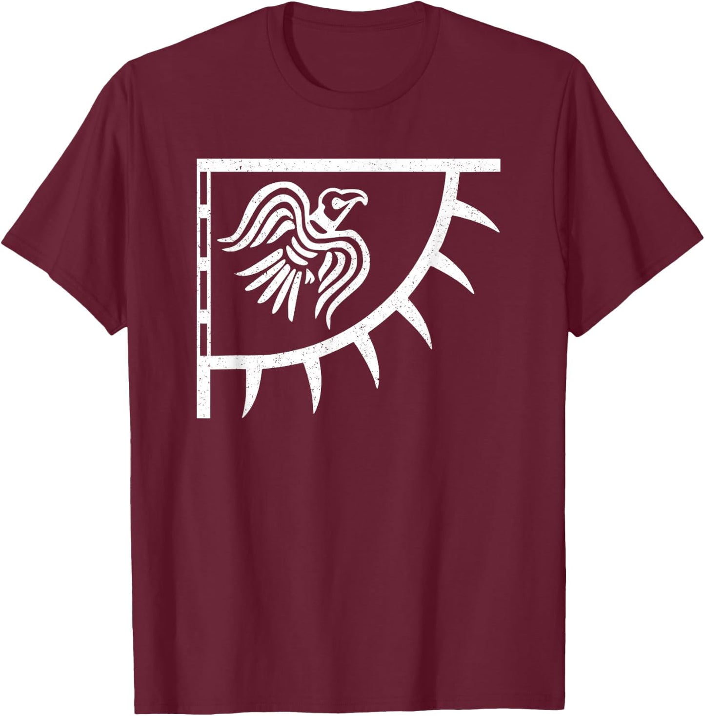 Raven Viking Banner Norse Flag Scandinavian T-Shirt - T-Shirt | Maroon