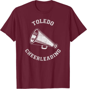 Toledo Cheer Distressed Retro 90's Cheerleader T-Shirt - T-Shirt | Maroon
