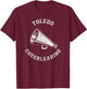 Toledo Cheer Distressed Retro 90's Cheerleader T-Shirt - T-Shirt | Maroon