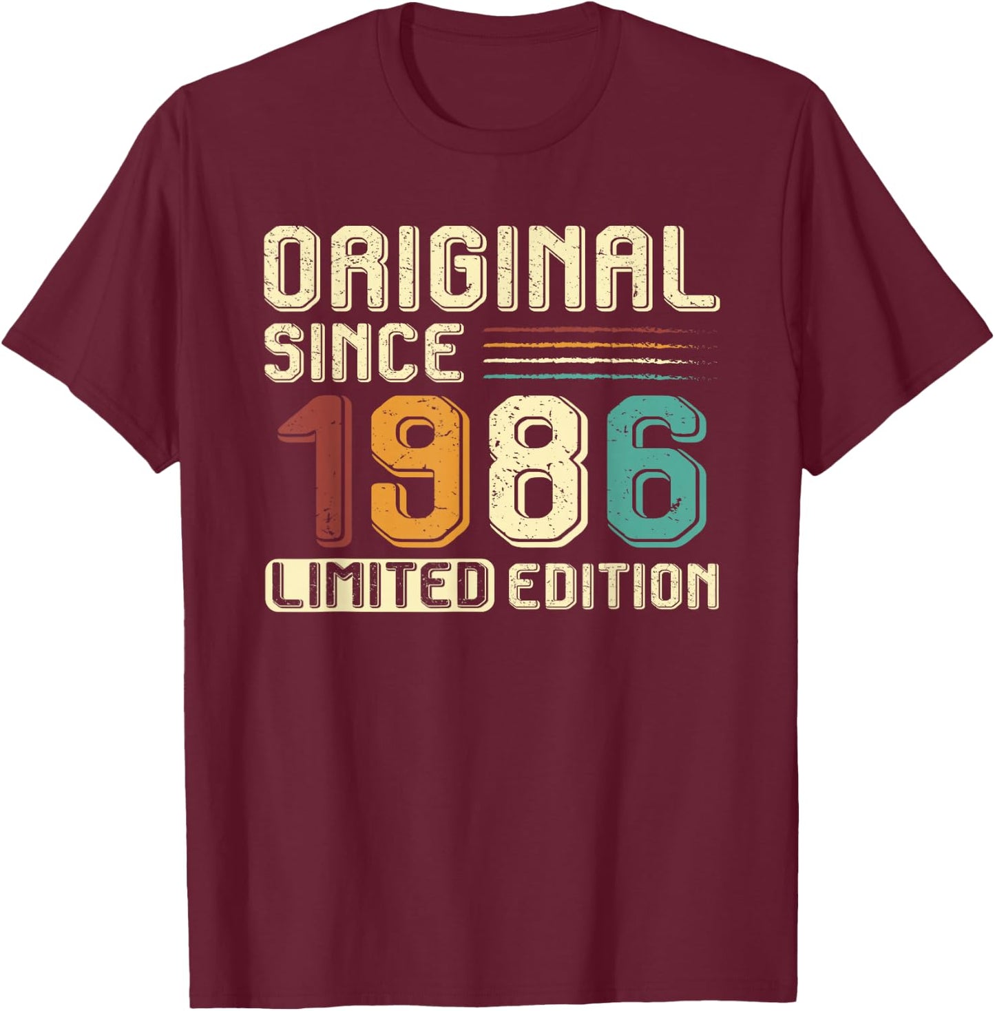 Original Gift Since 1986 Birthday Party 38 Years Man T-Shirt - T-Shirt | Maroon
