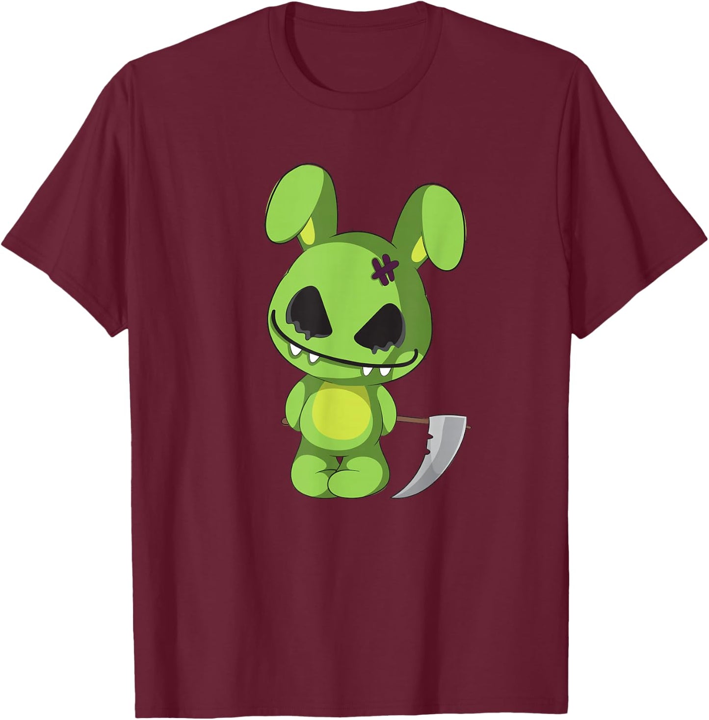 Funny goth zombie easter scary bunny dye easter eggs rabbit T-Shirt - T-Shirt | Maroon