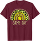 Game Day Baseball Life Softball Life Mom Leopard Rainbow T-Shirt - T-Shirt | Maroon