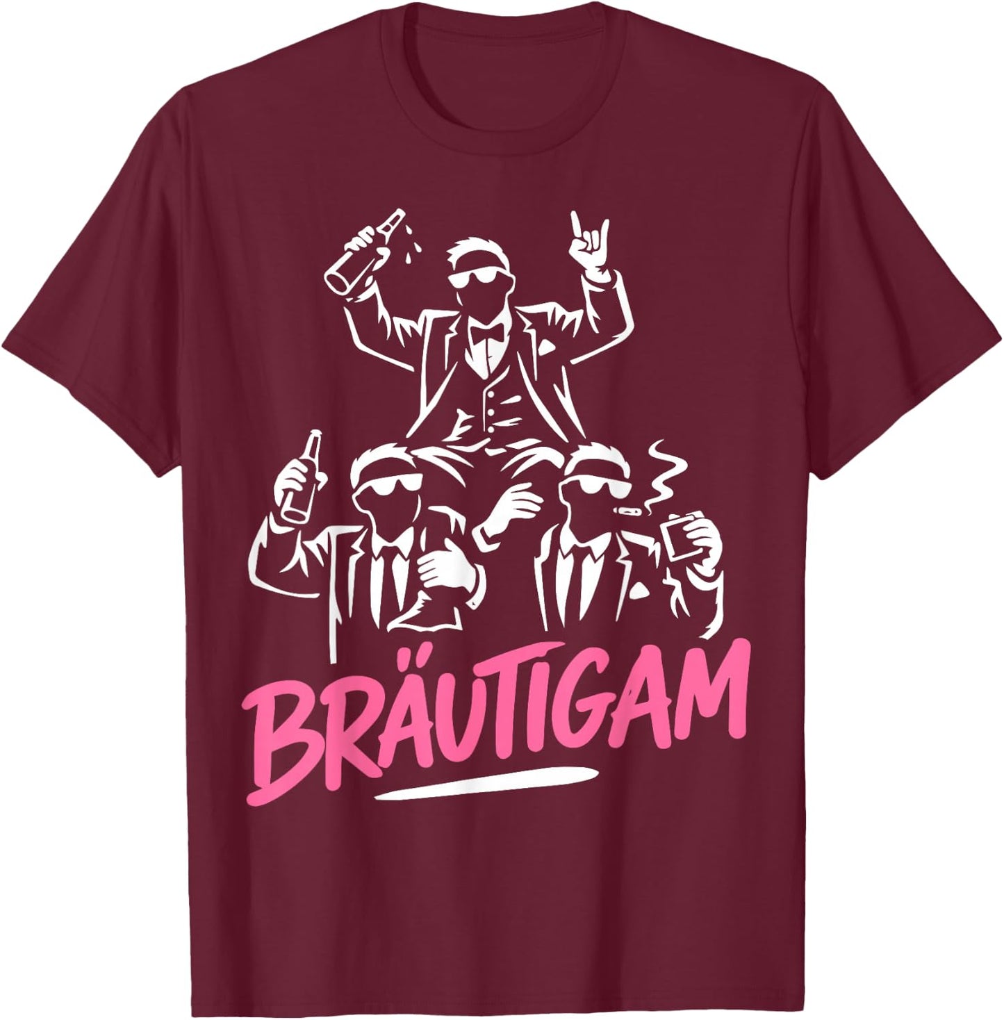 Bräutigam JGA Männer Kostüm JGA Junggesellenabschied T-Shirt - T-Shirt | Maroon