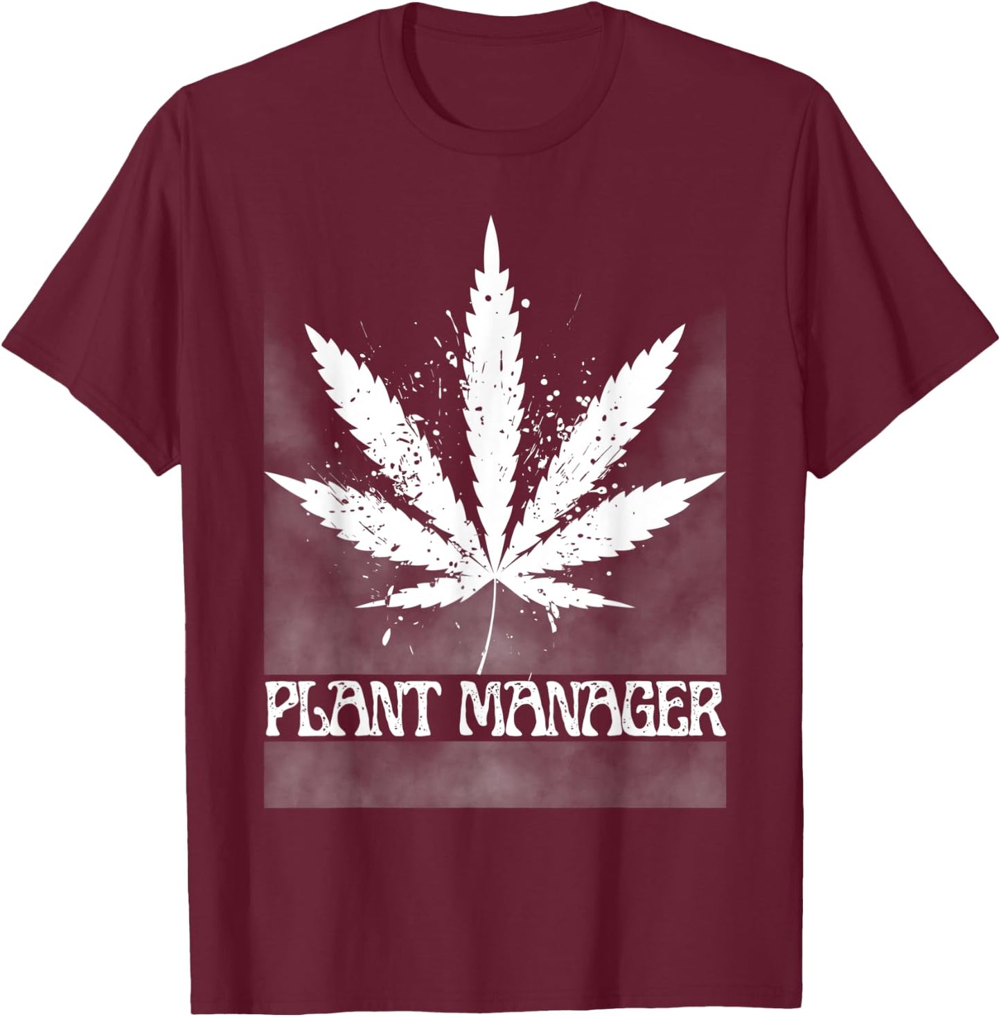 Vintage Weed Cannabis, Marijuana Plant Manager T-Shirt - T-Shirt | Maroon