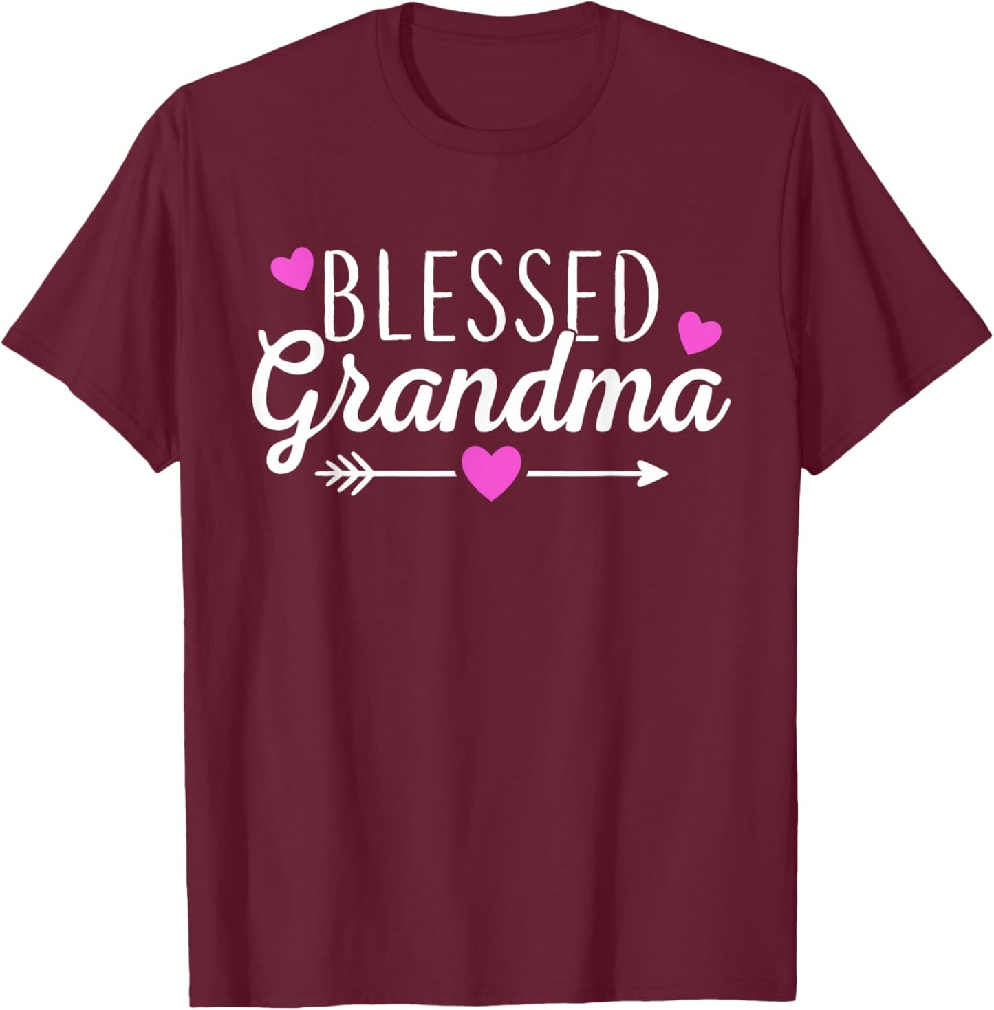 Blessed Grandma For Cute Grandmother Women Mothers Day T-Shirt - T-Shirt | Maroon