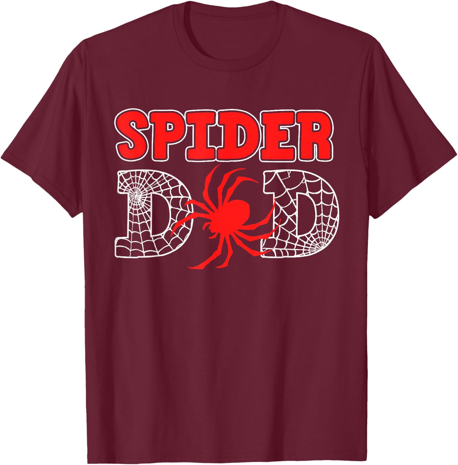 Spider Dad Spidey Birthday Family Matching Kid Daddy Spiders , Black, S T-Shirt - T-Shirt | Maroon