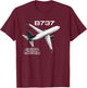 B737 Airplanes ! Aviation Jet T-Shirt - T-Shirt | Maroon