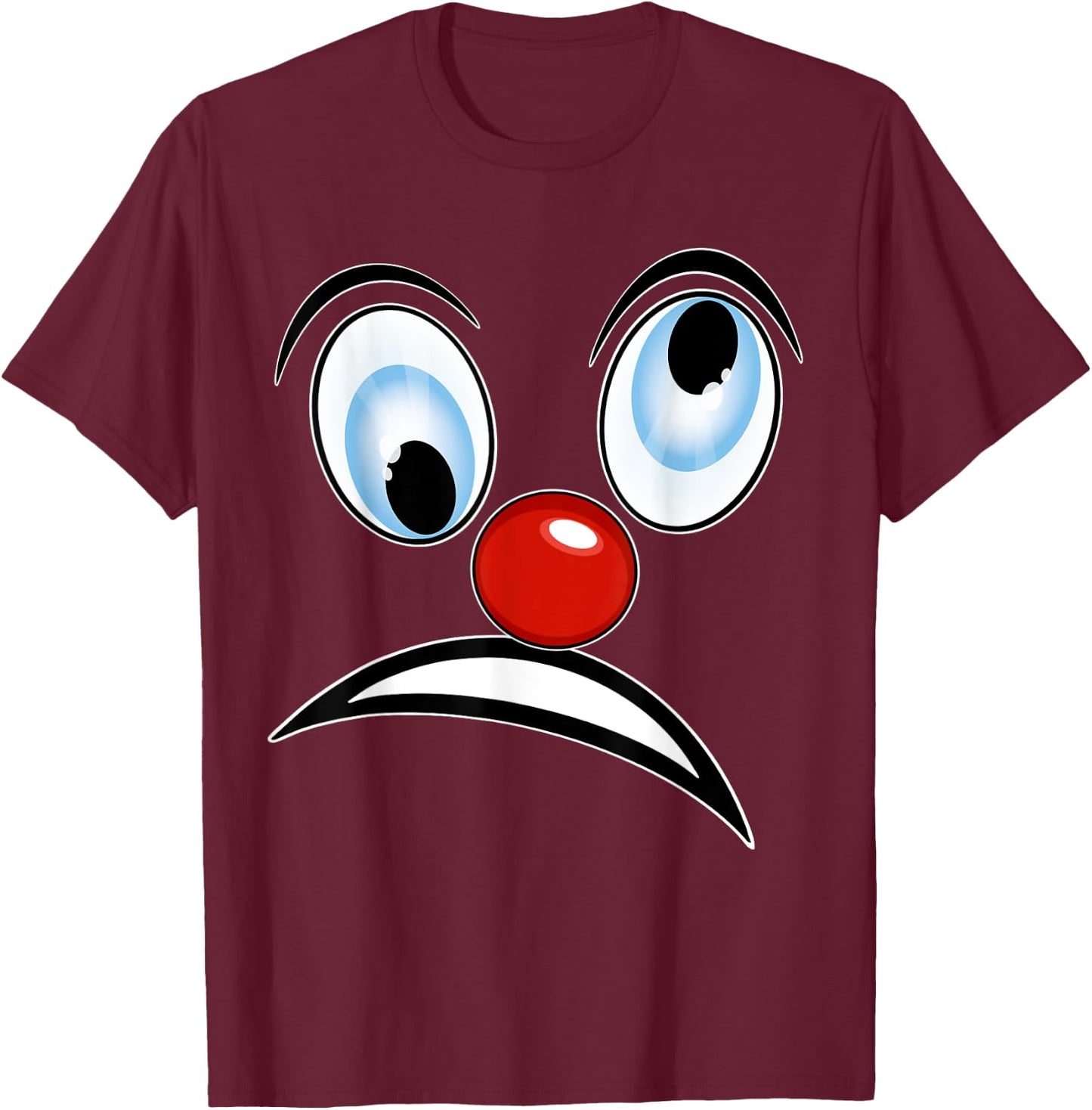 Carnival Clown Face Fancy Dress Costume Outfit Clown , black T-Shirt - T-Shirt | Maroon