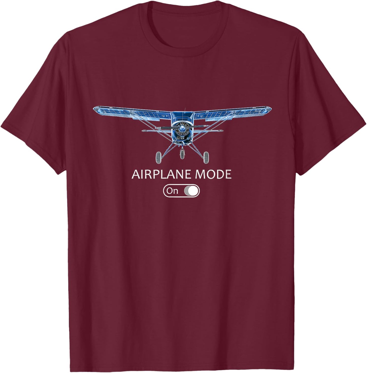 Pilot C172 Flying Airplane Mode On T-Shirt - T-Shirt | Maroon