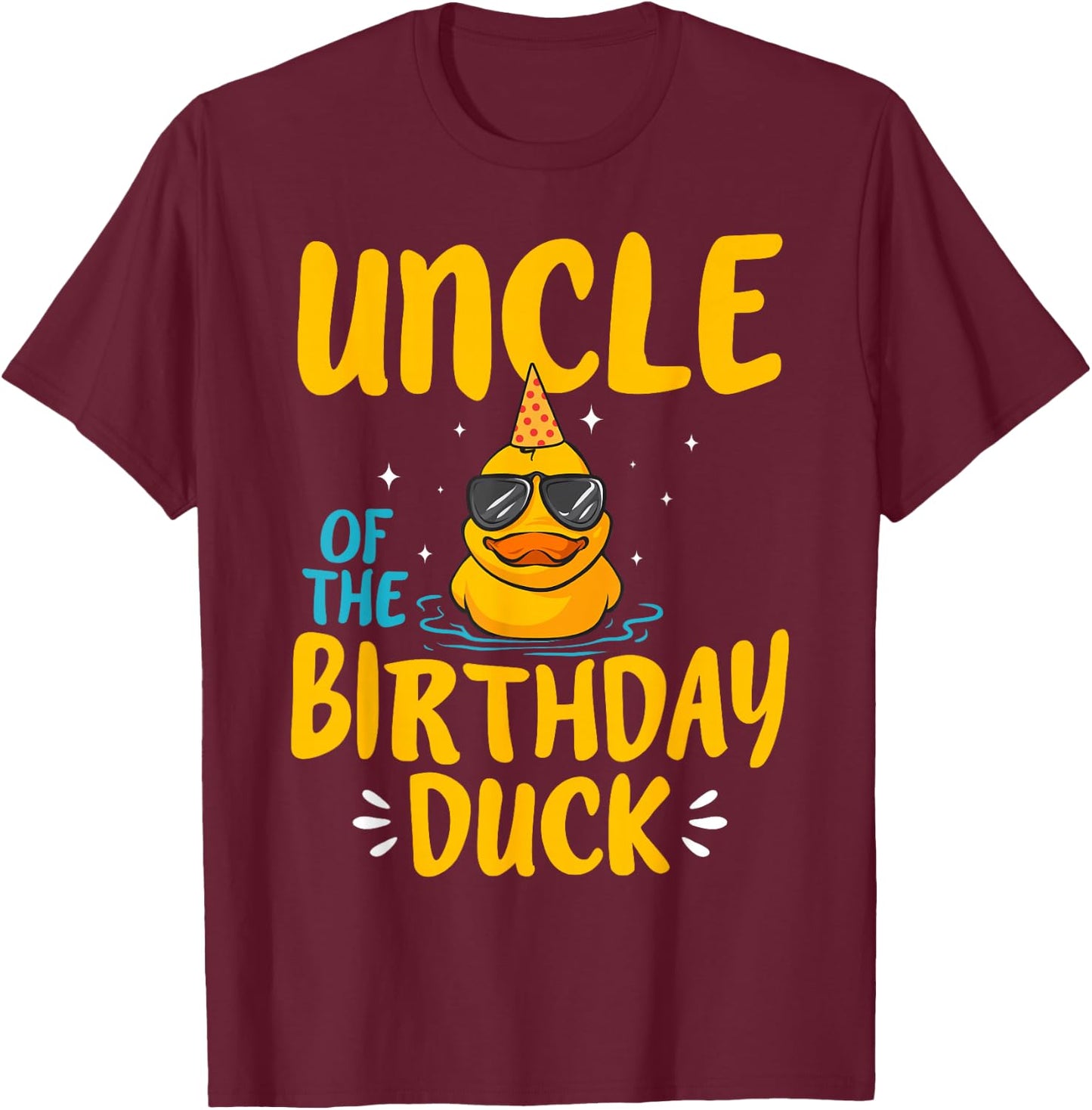 Rubber Duckies Uncle Of The Birthday Duck Rubber Duck T-Shirt - T-Shirt | Maroon