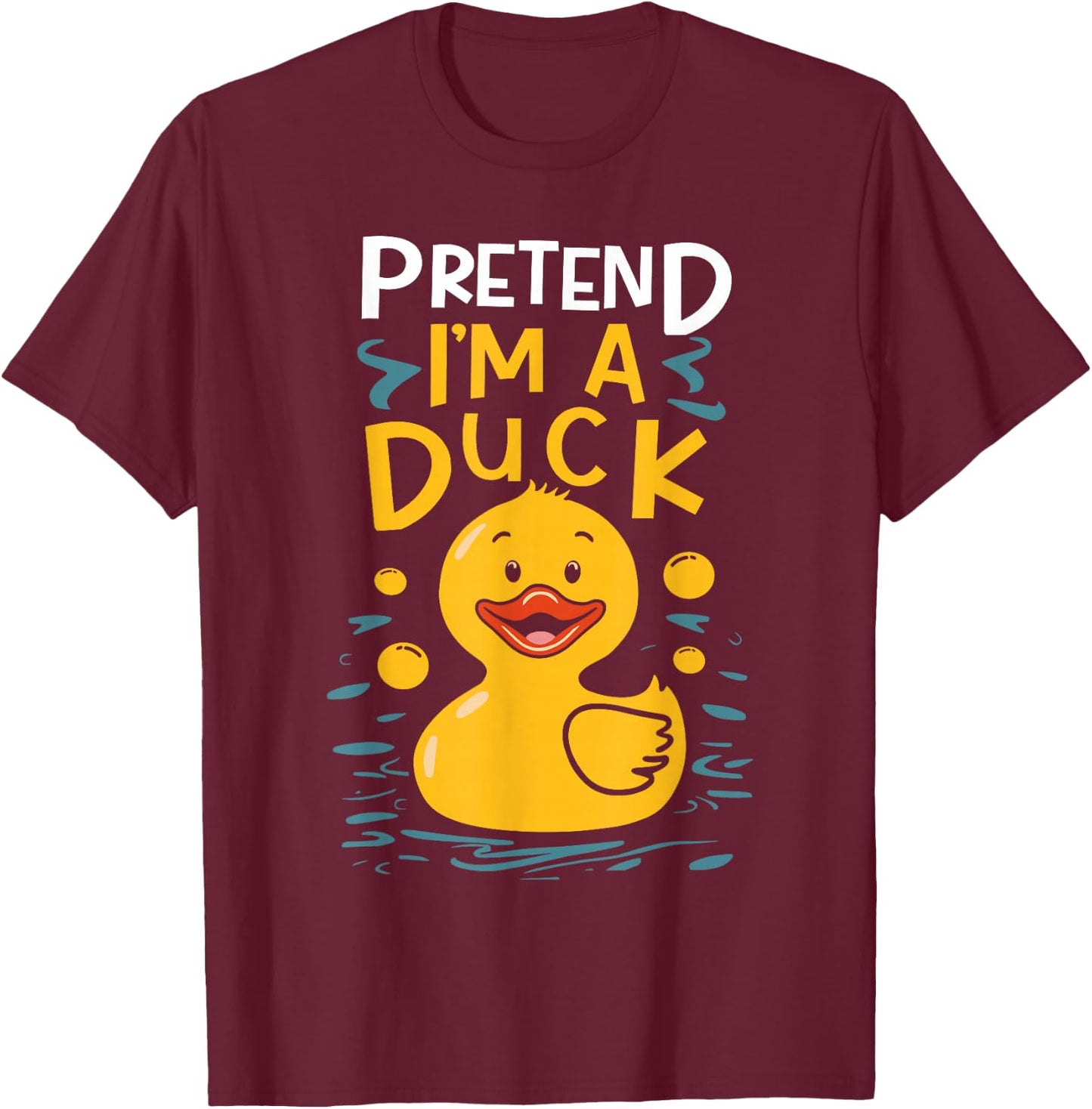 Pretend I'm A Duck Funny Lazy Halloween Matching Costume T-Shirt - T-Shirt | Maroon