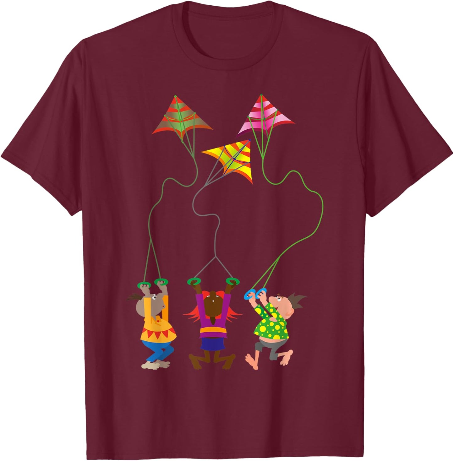 Kite Flying Outdoors Hobby For Adults and Children T-Shirt - T-Shirt | Maroon