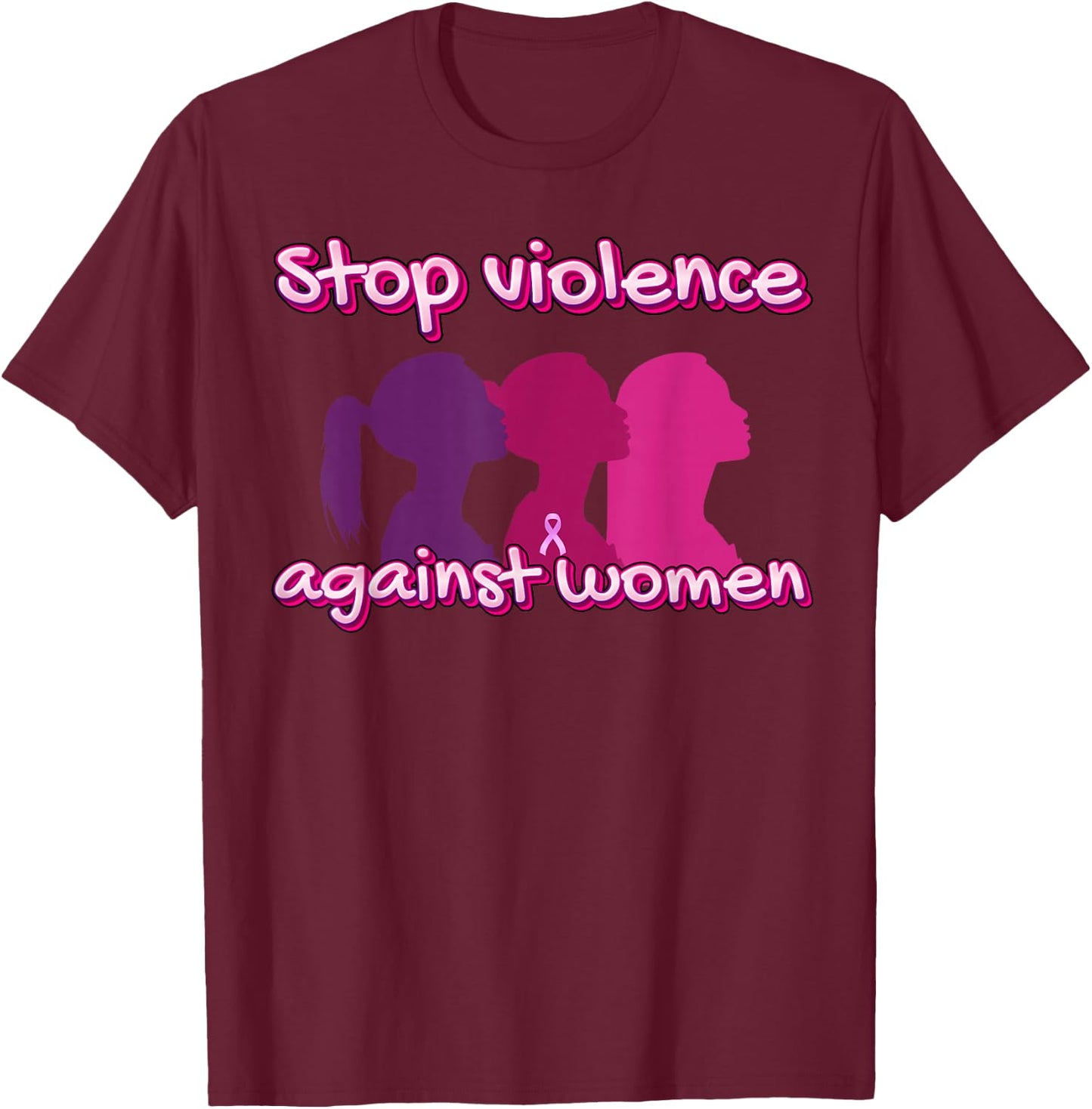 Let's End Violence Against Women T-Shirt - T-Shirt | Maroon