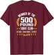 500 Pound Squat Club Strong Men and Women Gym T-Shirt - T-Shirt | Maroon