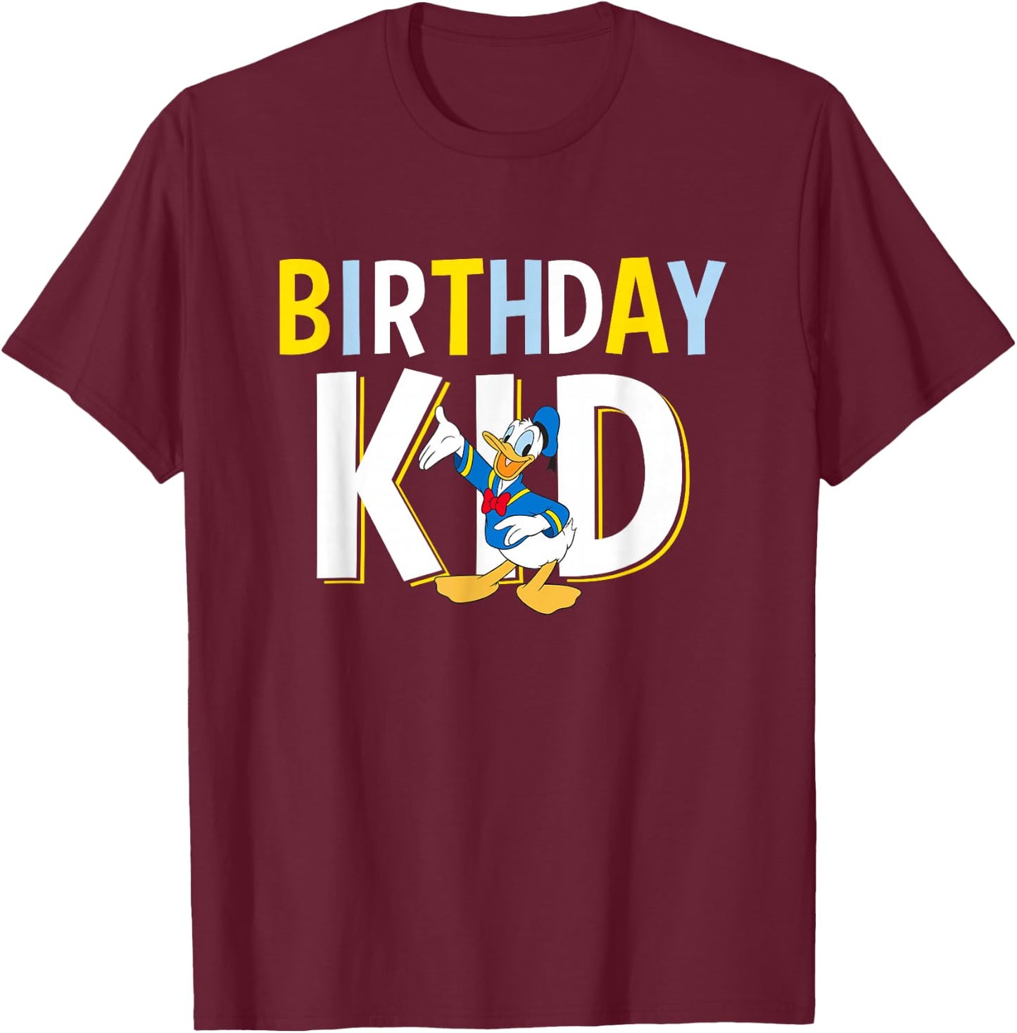 Disney Mickey And Friends Birthday Kid Vintage Donald Duck T-Shirt - T-Shirt | Maroon