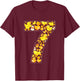 7th Birthday Cute Duck Theme 7 Year Old Boy Girl Birthday T-Shirt - T-Shirt | Maroon