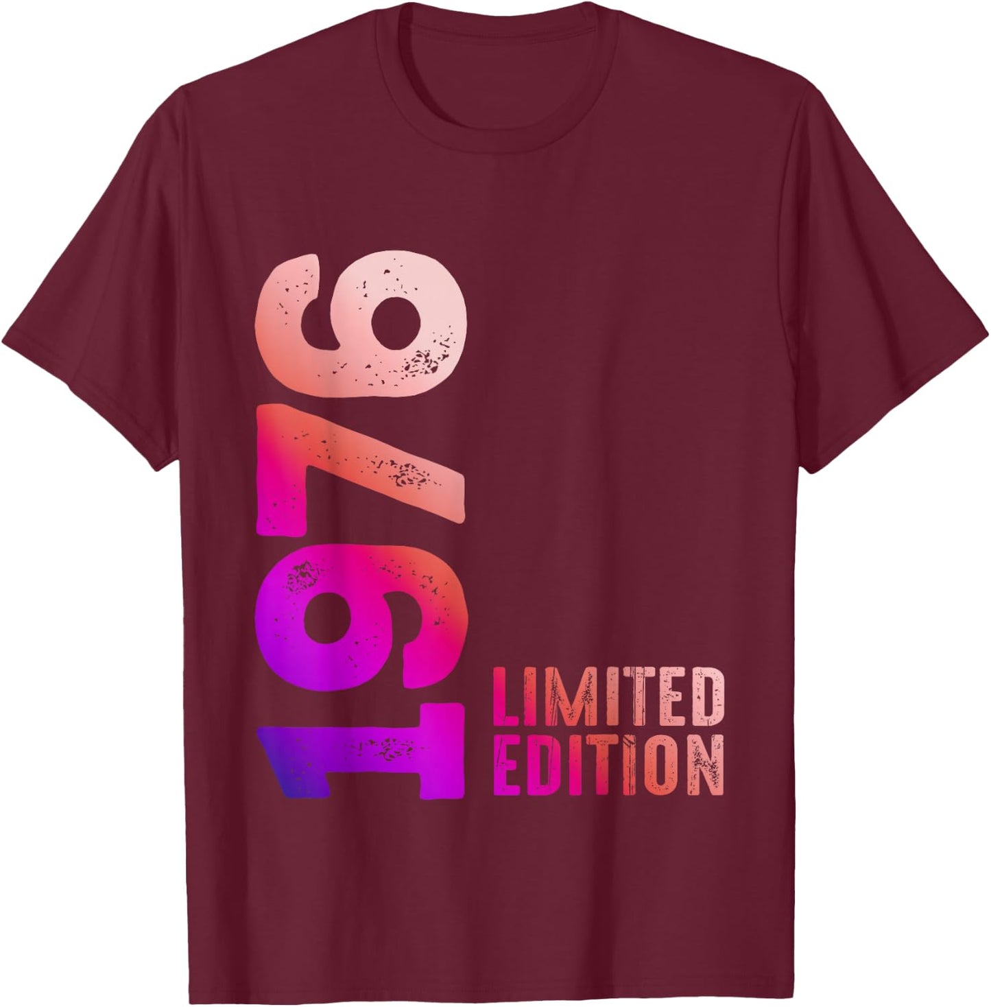 1976 Limited Edition 1976 Birthday Gift , Black, S T-Shirt - T-Shirt | Maroon