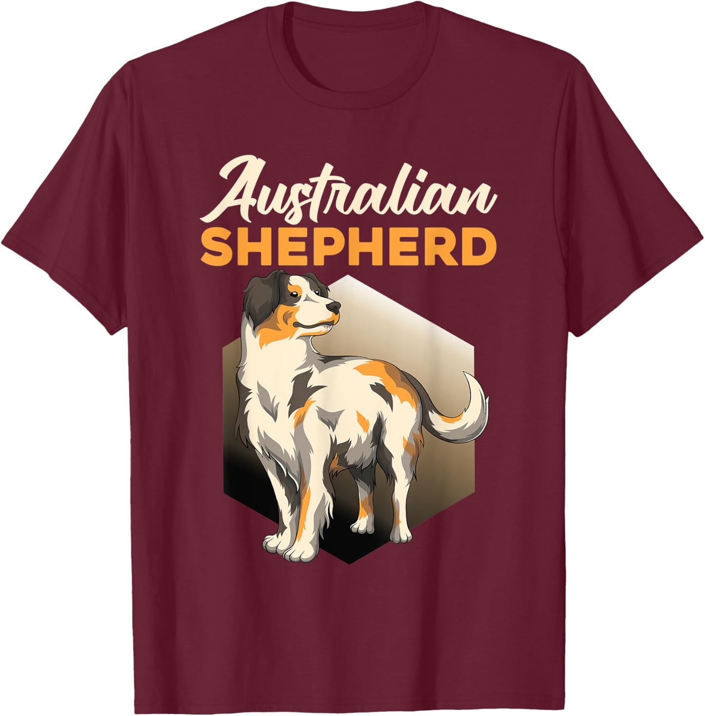 Australia Shepard Sheep Dog Aussie Shepard Dog Men Women T-Shirt - T-Shirt | Maroon