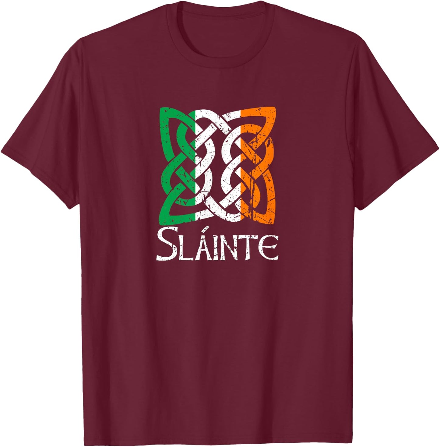 Saint Patrick's Day Irish Gaelic Slainte Women Men Adults T-Shirt - T-Shirt | Maroon