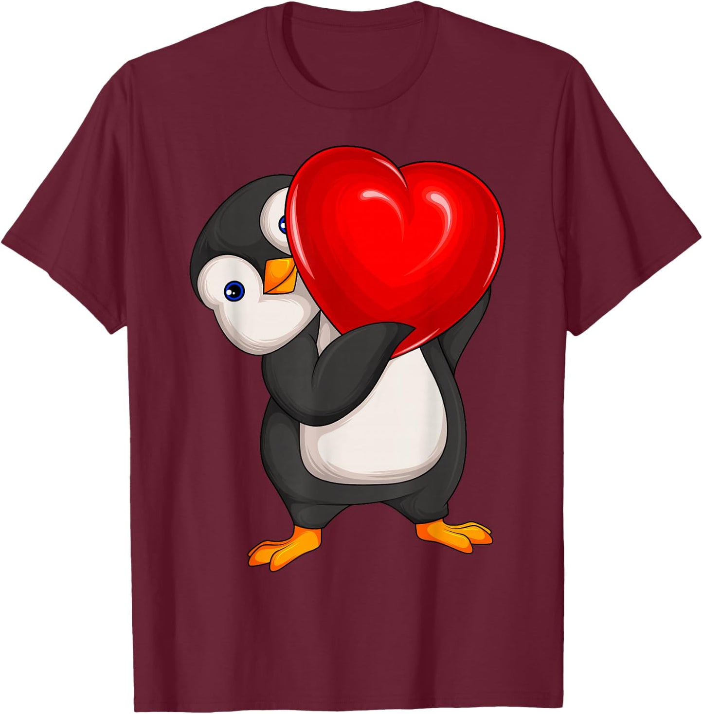 Penguin Women Girl Kids T-Shirt - T-Shirt | Maroon