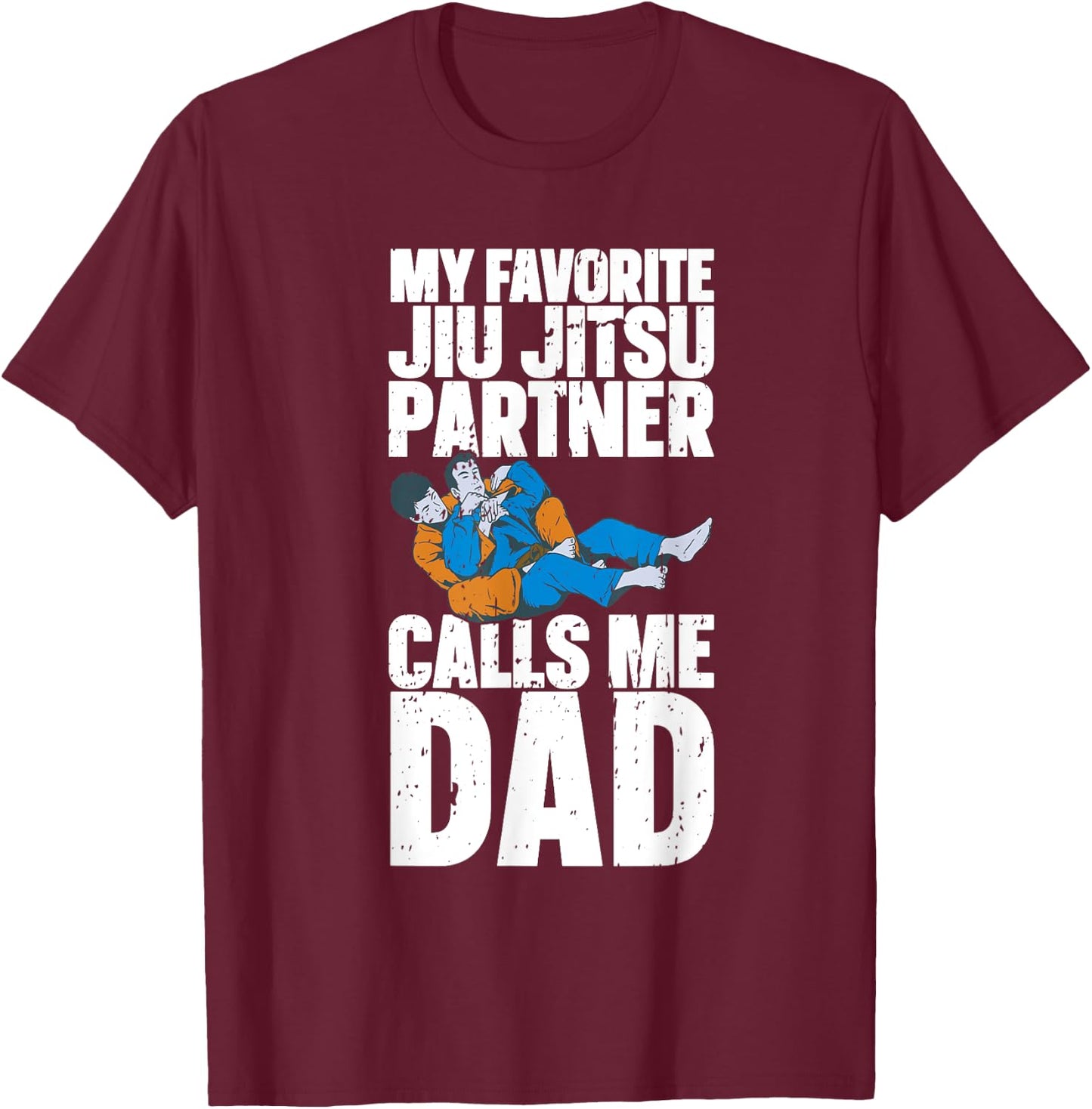 Brazilian Jiu Jitsu Dad BJJ Mixed Martial Jiu Jitsu Gi Jiu T-Shirt - T-Shirt | Maroon