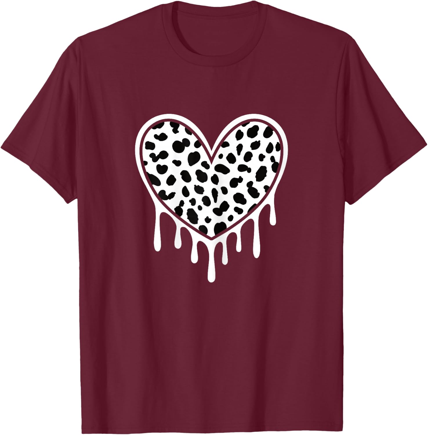 Cute Dalmatian Heart Dalmatian Lover Women Girls T-Shirt - T-Shirt | Maroon