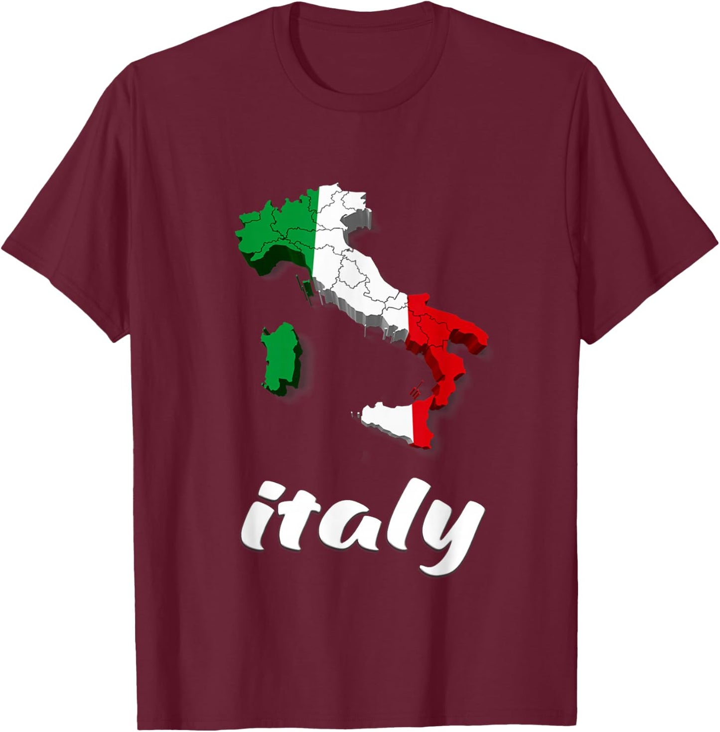 Italien Flagge Italien Liebhaber Italien Shirt für Mädchen Italien Herren T-Shirt - T-Shirt | Maroon