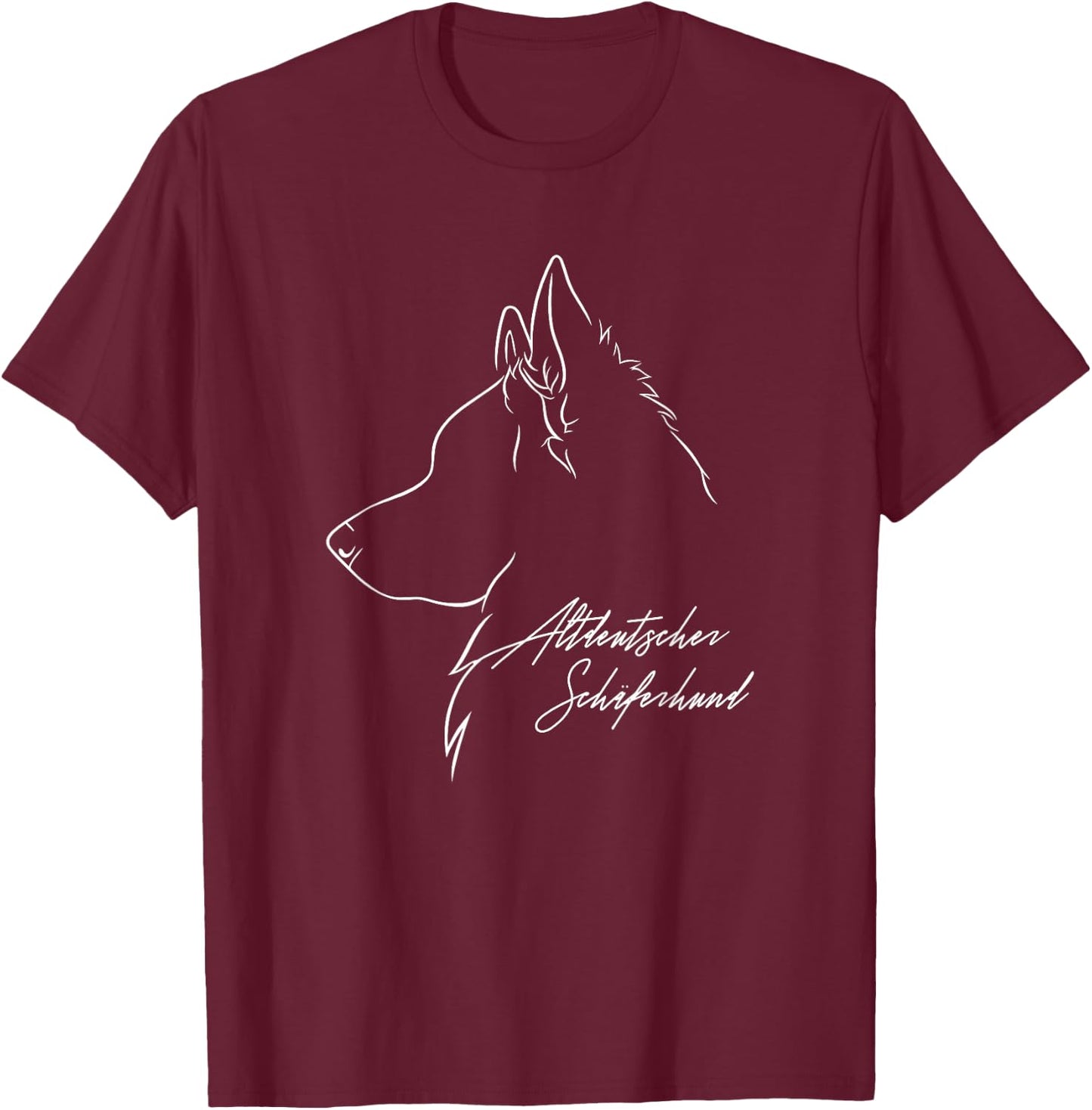 Altdeutscher Schäferhund Profil Hunderasse Hund Hunde T-Shirt - T-Shirt | Maroon