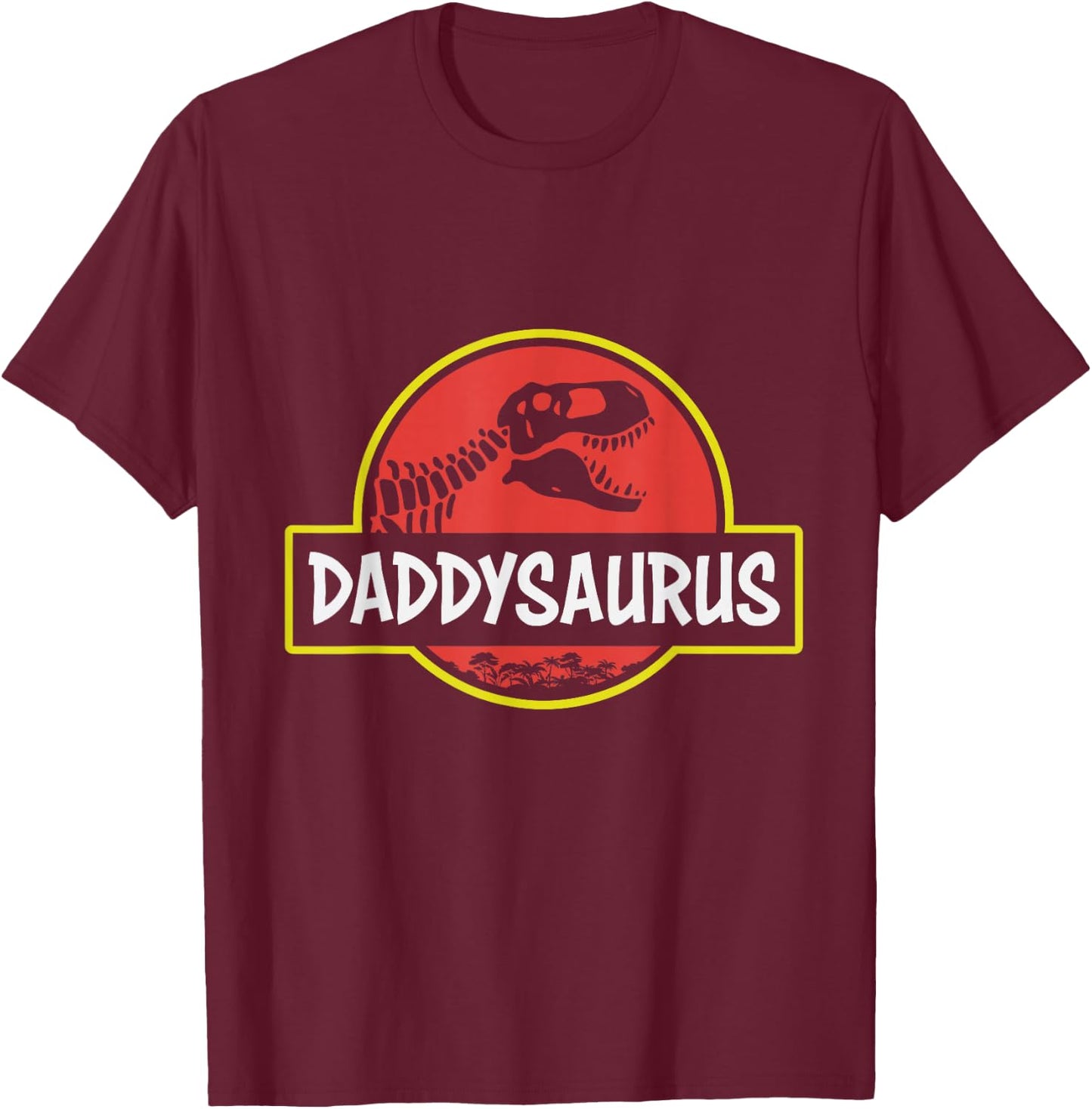 Funny Daddysaurus Rex Dinosaur dad Jurassic father's T-Shirt - T-Shirt | Maroon