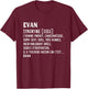 Man Humor Name Custom Evan Definition T-Shirt - T-Shirt | Maroon