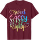 Sweet Sassy And Eighty 80th Birthday Woman 80 Years Old Lady T-Shirt - T-Shirt | Maroon
