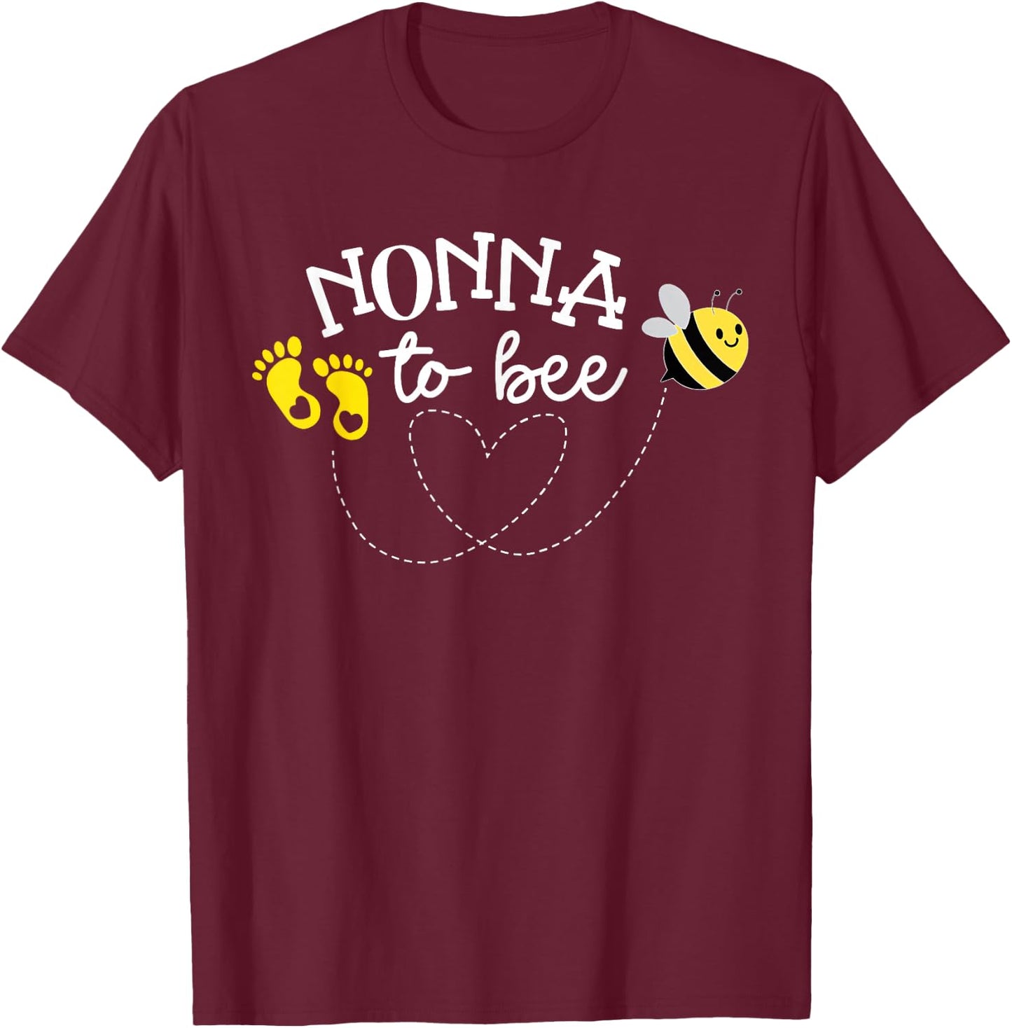 Nonna to Bee Pregnancy Announcement Baby Shower T-Shirt - T-Shirt | Maroon