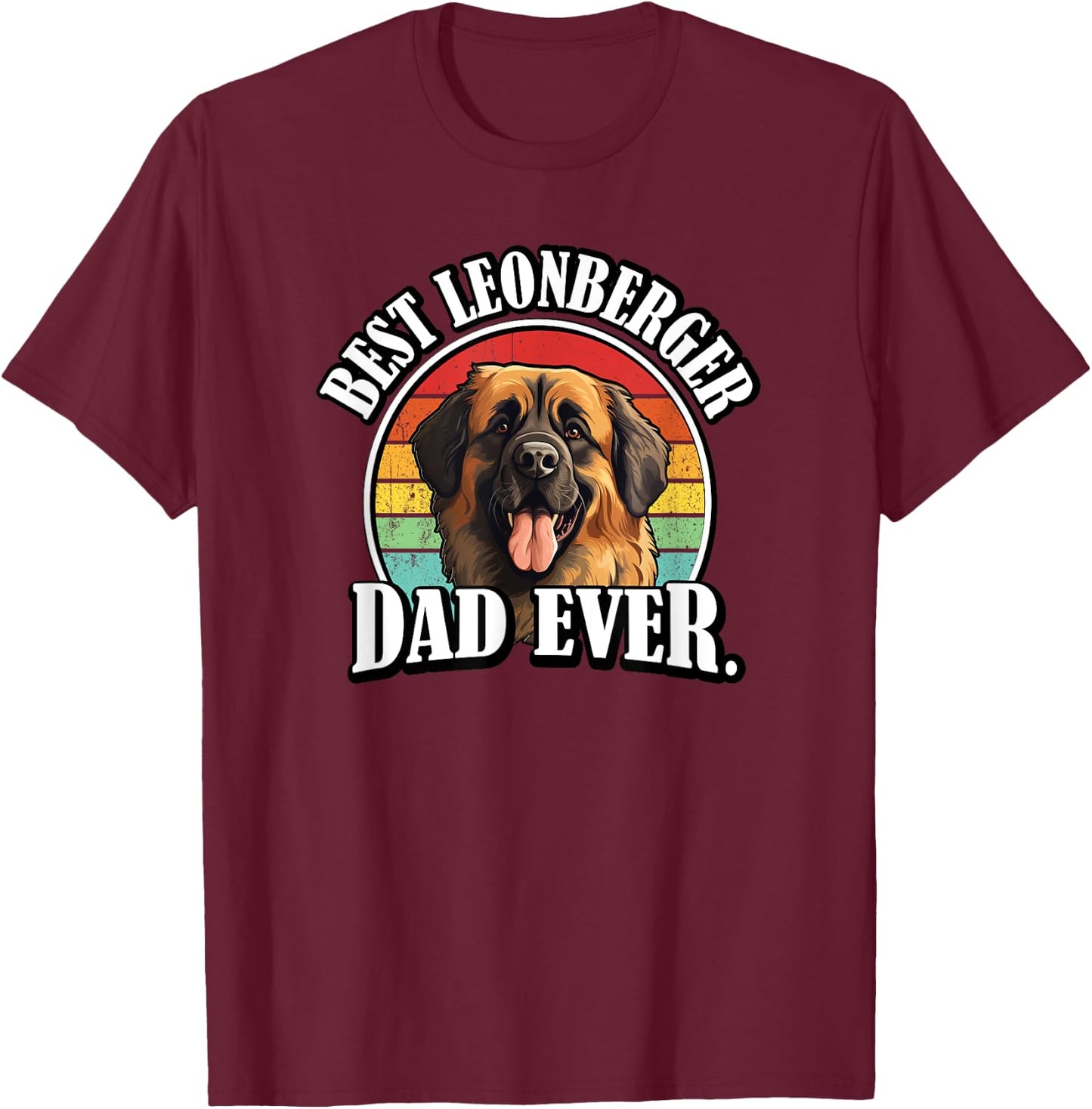 Funny Retro Vintage Best Leonberger Dad Lover T-Shirt - T-Shirt | Maroon