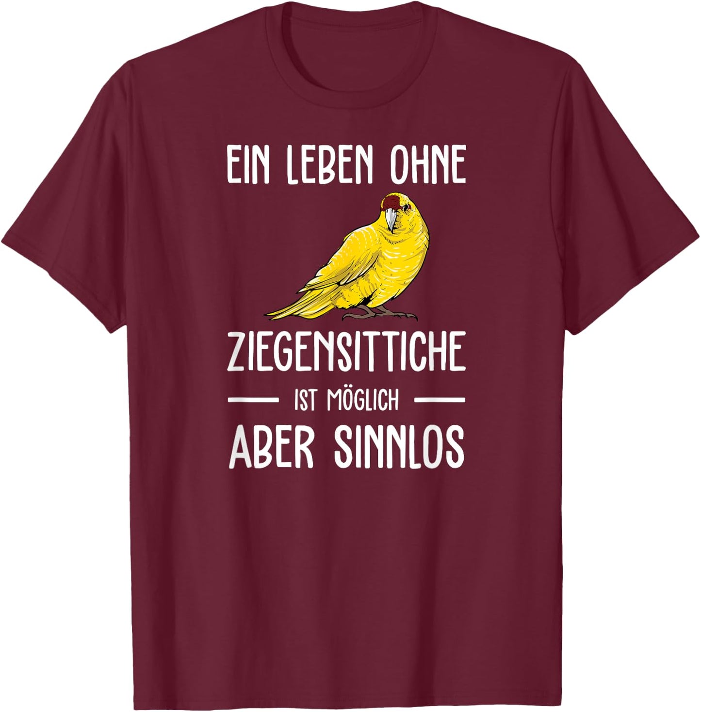 Ziegensittich I Laufsittich Motiv für Vogel Halter T-Shirt - T-Shirt | Maroon