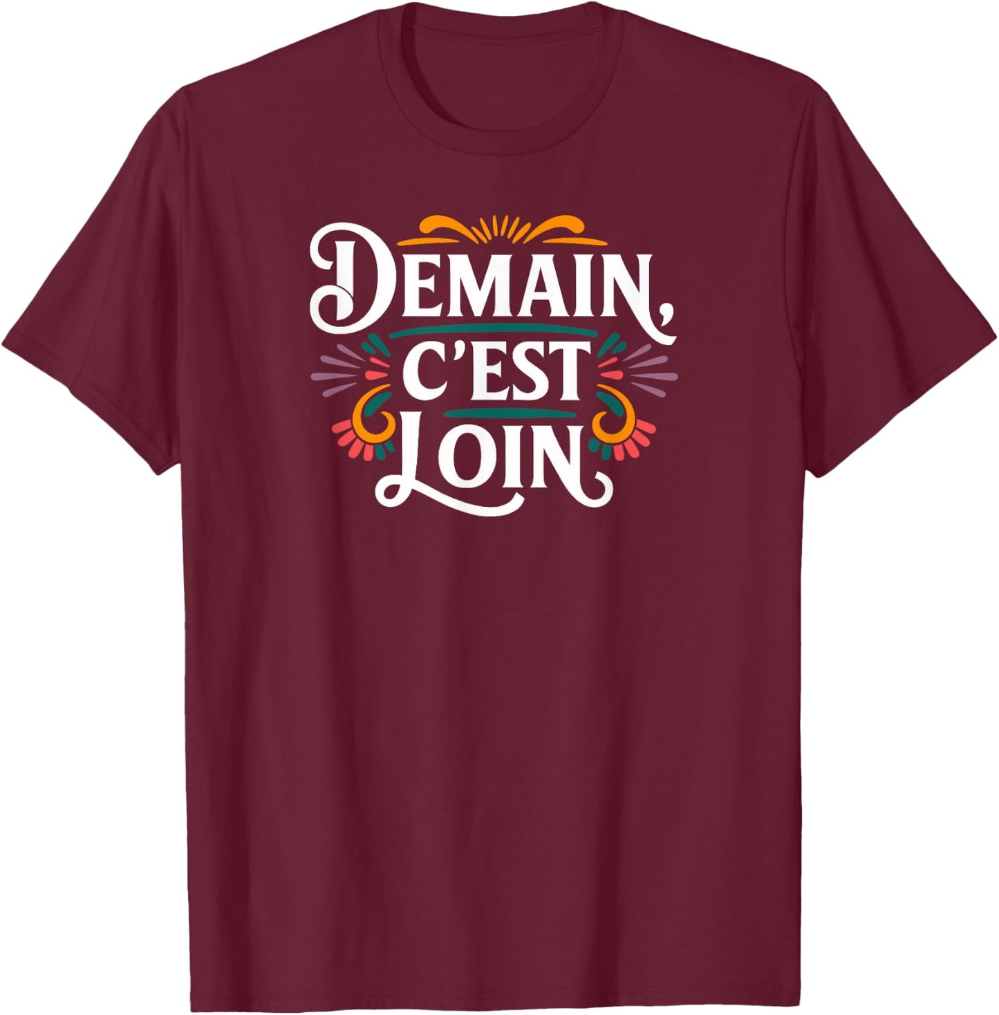 Tomorrow Is Far , Black, S T-Shirt - T-Shirt | Maroon