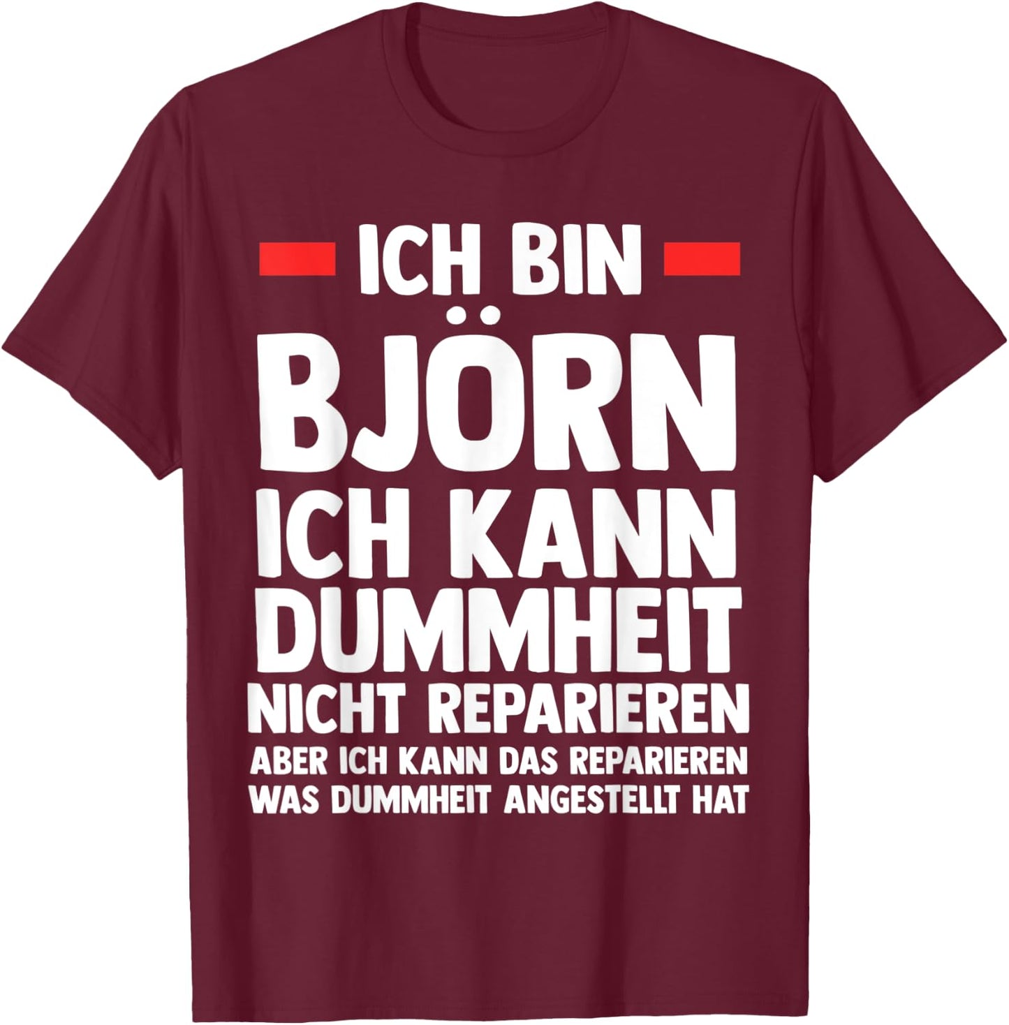 Men's Björn , black T-Shirt - T-Shirt | Maroon
