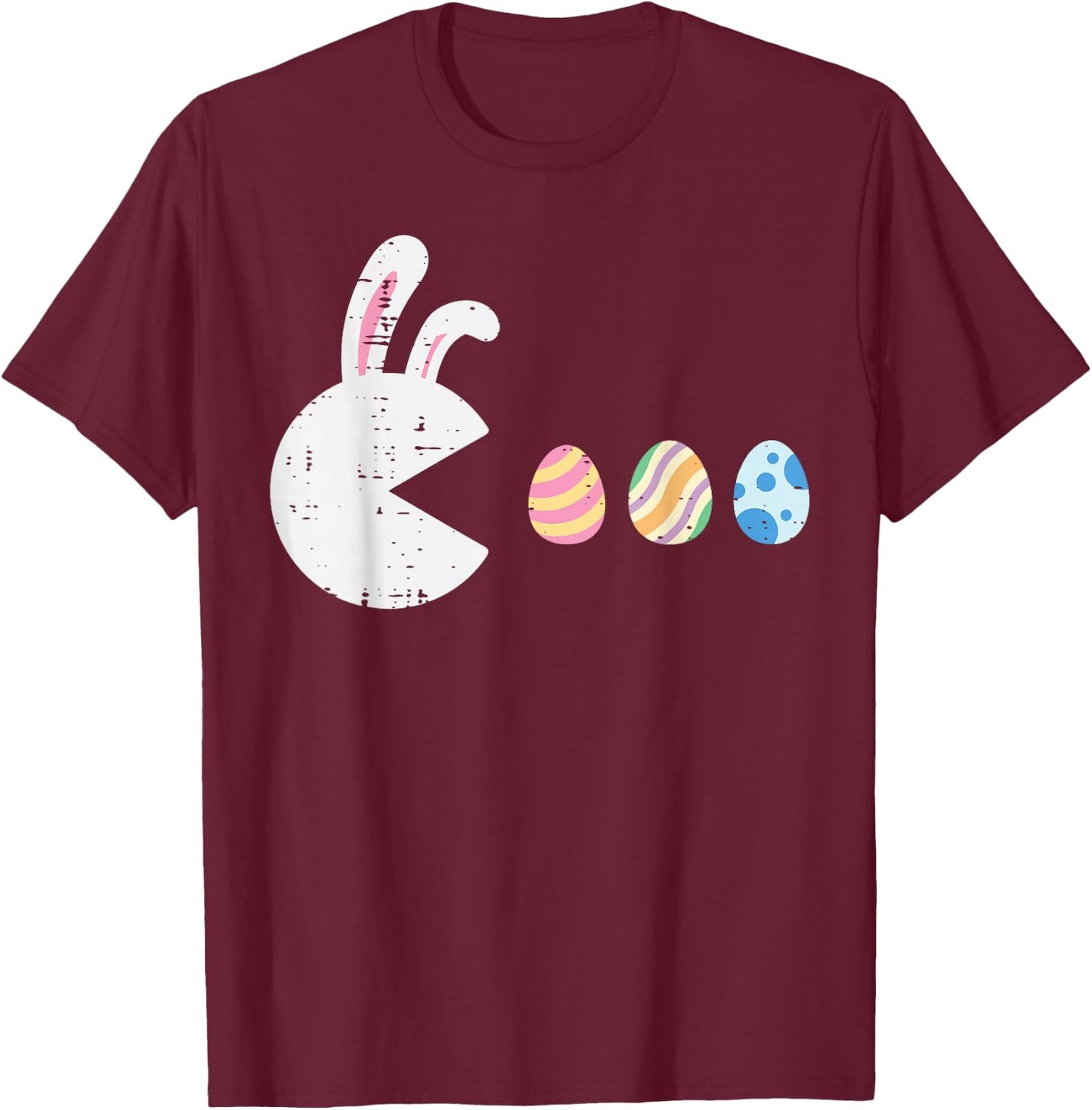 Easter Video Game Eating Eggs Gaming Men Boys Kids Youth T-Shirt - T-Shirt | Maroon