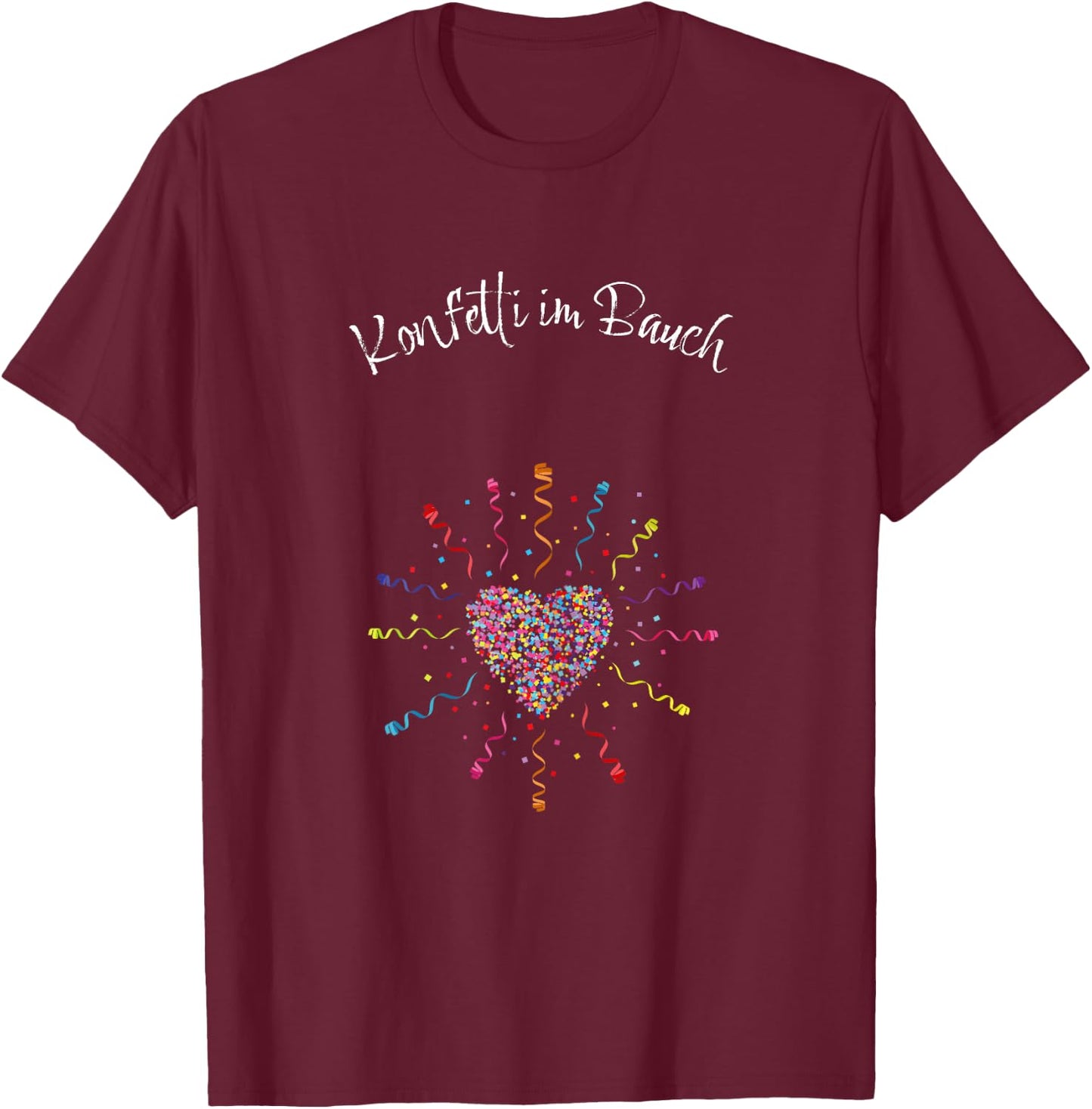 Women's Carnival Confetti Pregnant Mother Baby Belly Mum , black T-Shirt - T-Shirt | Maroon