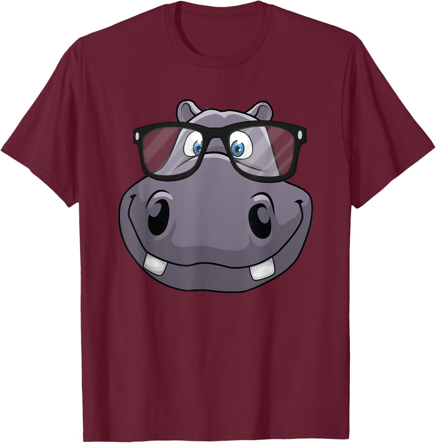 Cool Hippo Women Toddler Reading Hippopotamus Zoo T-Shirt - T-Shirt | Maroon