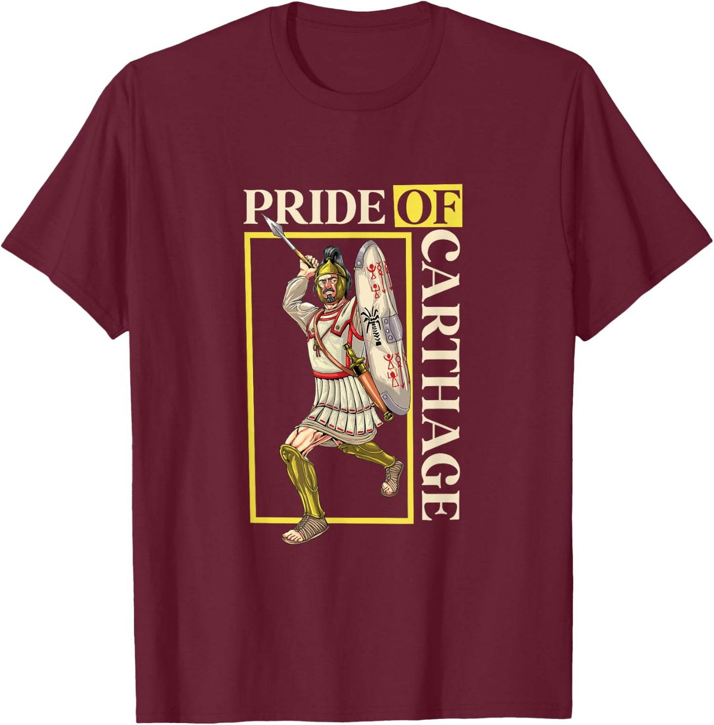 Carthage - Hoplite Carthaginian , Black, S T-Shirt - T-Shirt | Maroon