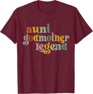vintage groovy Aunt Godmother Legend T-Shirt - T-Shirt | Maroon