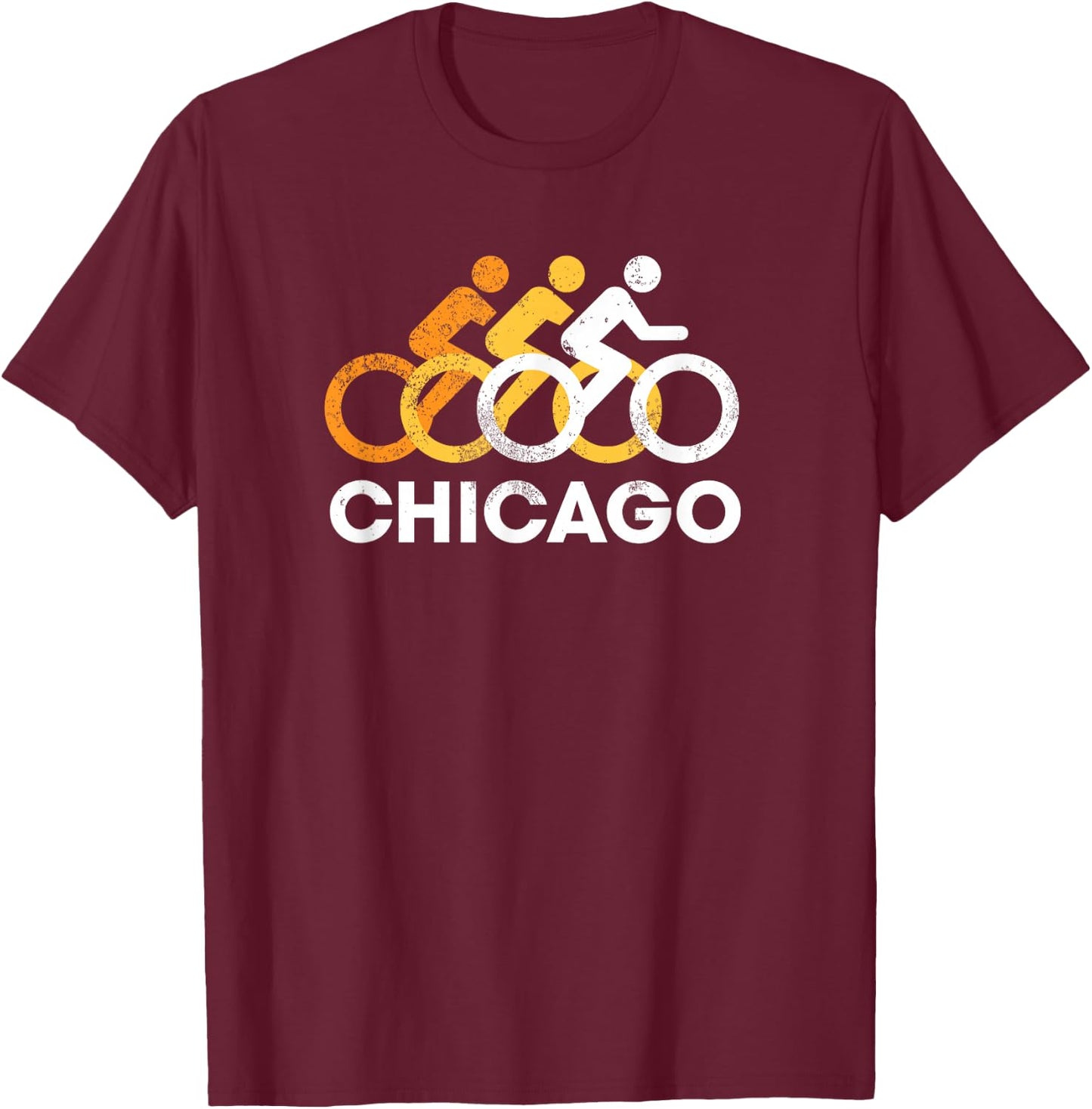 Vintage Bike Chicago T-Shirt - T-Shirt | Maroon