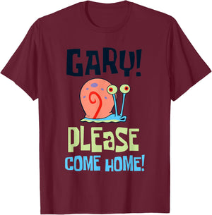 Spongebob Squarepants Gary! Please Come Home! Posters T-Shirt - T-Shirt | Maroon