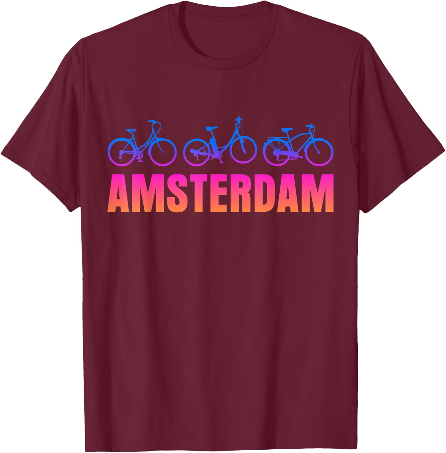 Amsterdam | Niederlande Holland | Fahrrad Fahrrad T-Shirt - T-Shirt | Maroon